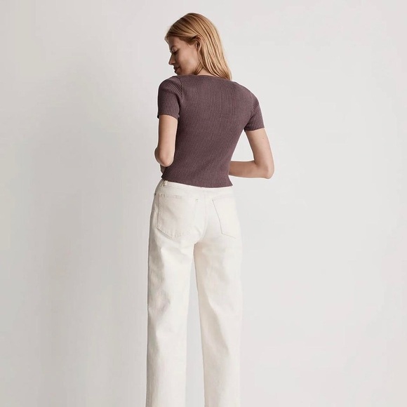 Madewell: Ribbed Square-Neck Crop Top, size small - Picture 4 of 5